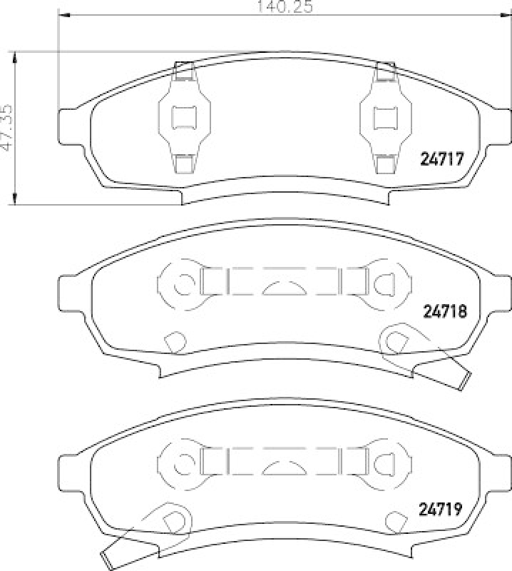 HELLA 8DB 355 014-281 Bremsbelagsatz Scheibenbremse