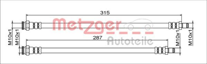 METZGER 4111791 Bremsschlauch für SMART HA links/rechts