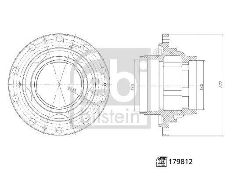 FEBI BILSTEIN 179812 Radnabe ohne Radlager für Iveco