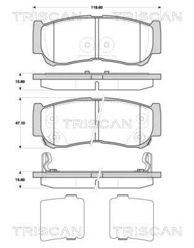 TRISCAN 8110 43030 Bremsbelag Hinten für Hyundai Santa Fe