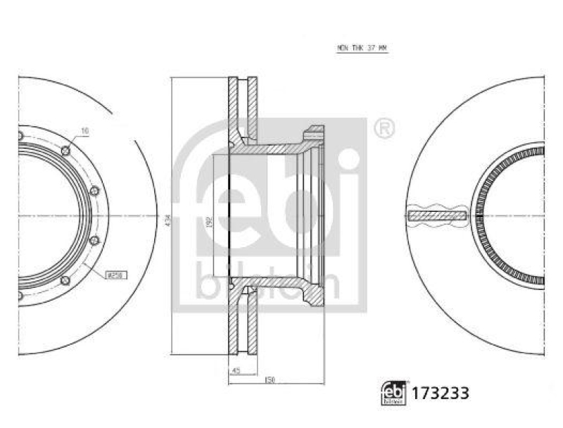 FEBI BILSTEIN 173233 Bremsscheibe für ROR