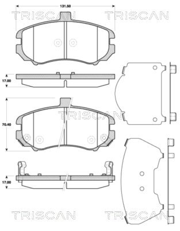 TRISCAN 8110 43034 Bremsbelag Vorne für Hyundai Elantra