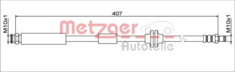 METZGER 4111801 Bremsschlauch für FIAT VA links/rechts