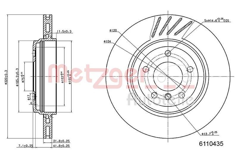 METZGER 6110435 Bremsscheibe Lack/Ks/Ms/Hc f&uuml;r BMW HA