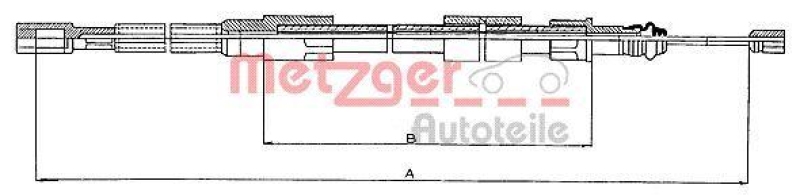 METZGER 10.720 Seilzug, Feststellbremse für VW hinten links