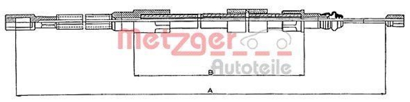 METZGER 10.7211 Seilzug, Feststellbremse für VW hinten rechts