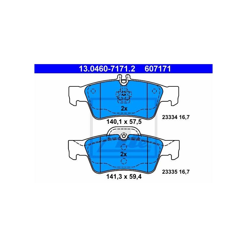ATE 13.0460-7171.2 Bremsbelagsatz Scheibenbremse für Hinterachse