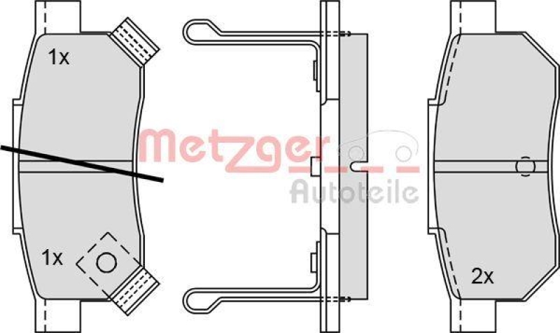 METZGER 1170251 Bremsbelagsatz, Scheibenbremse WVA 21 312