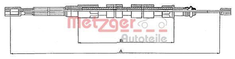 METZGER 10.739 Seilzug, Feststellbremse für VW hinten links/rechts