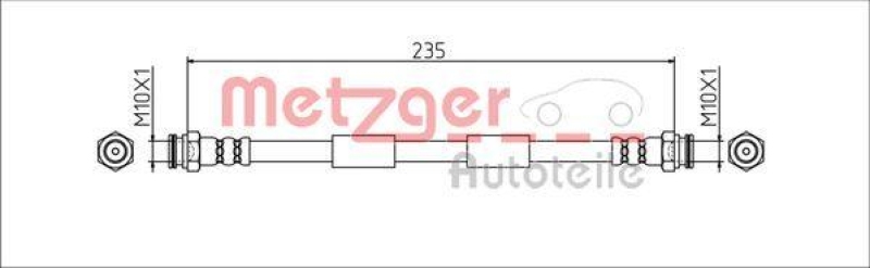 METZGER 4111806 Bremsschlauch für FIAT HA links/rechts