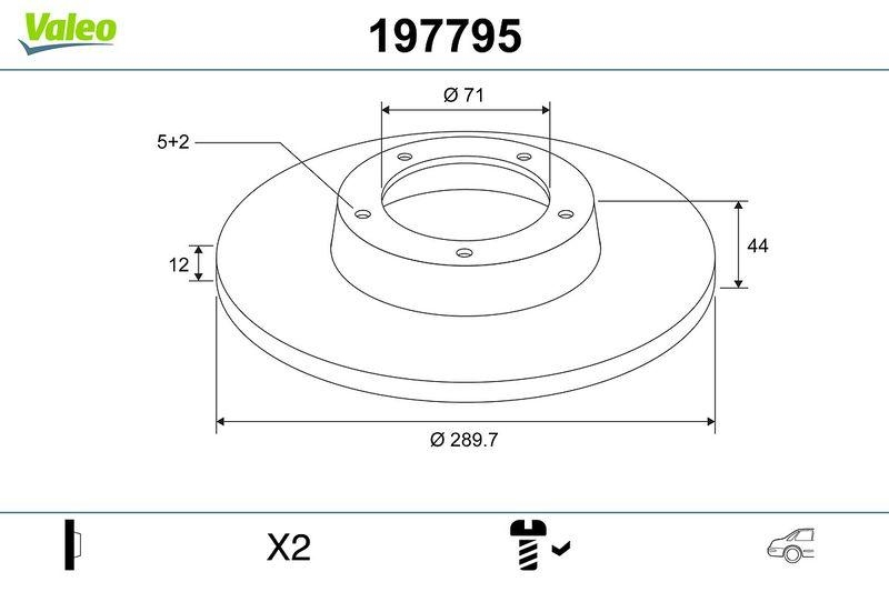 VALEO 197795 Bremsscheibe