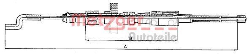 METZGER 10.7391 Seilzug, Feststellbremse für VW hinten links/rechts