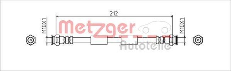 METZGER 4111807 Bremsschlauch für FIAT HA links/rechts