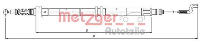 METZGER 10.7392 Seilzug, Feststellbremse für VW hinten links/rechts