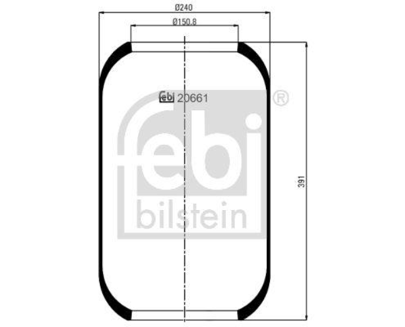 FEBI BILSTEIN 20661 Luftfederbalg ohne Kolben für EVOBUS