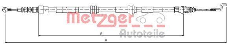 METZGER 10.7394 Seilzug, Feststellbremse für VW hinten links/rechts