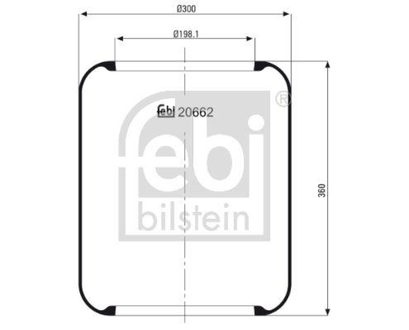 FEBI BILSTEIN 20662 Luftfederbalg ohne Kolben für Bergische Achsen