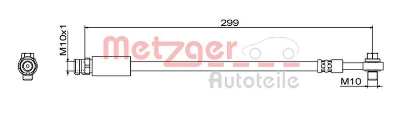 METZGER 4111827 Bremsschlauch für AUDI/VW HA links/rechts