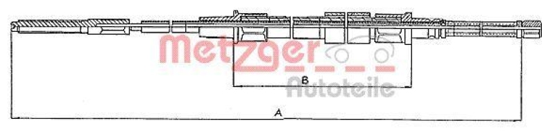 METZGER 10.740 Seilzug, Feststellbremse für VW hinten links/rechts