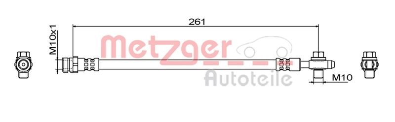 METZGER 4111829 Bremsschlauch für SEAT/SKODA/VW HA links/rechts