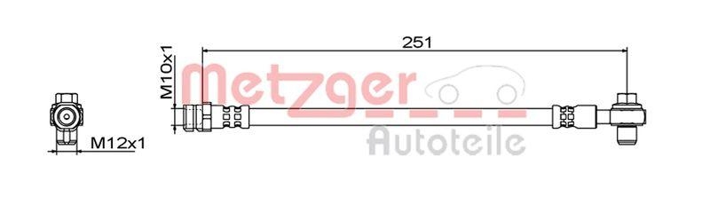 METZGER 4111830 Bremsschlauch für SEAT/SKODA/VW HA links/rechts