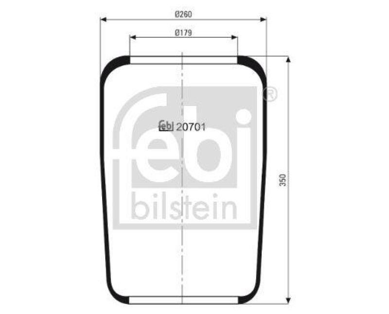 FEBI BILSTEIN 20701 Luftfederbalg ohne Kolben für Fahrzeugbau