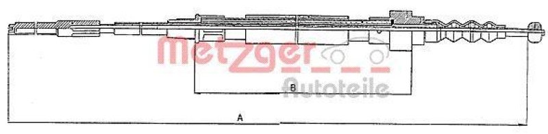 METZGER 10.7403 Seilzug, Feststellbremse für VW hinten links/rechts