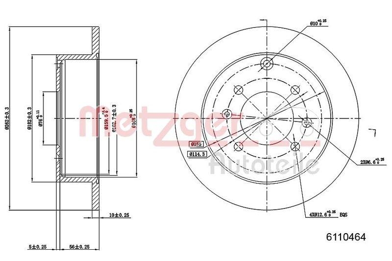 METZGER 6110464 Bremsscheibe Lack/Ks für HYUNDAI/KIA HA