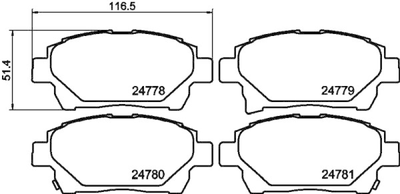 HELLA 8DB 355 014-601 Bremsbelagsatz Scheibenbremse