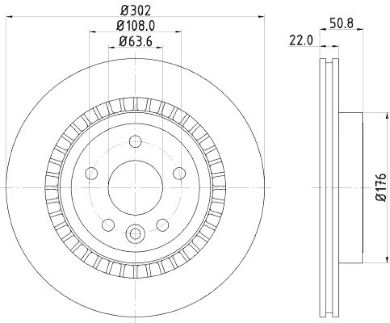 HELLA 8DD 355 129-151 Bremsscheibe für VOLVO