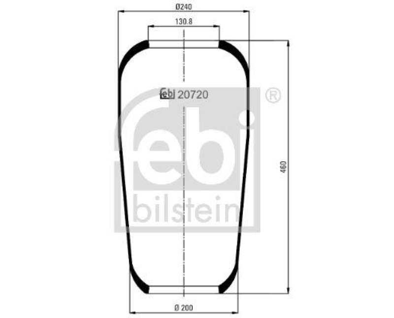 FEBI BILSTEIN 20720 Luftfederbalg ohne Kolben für Mercedes-Benz