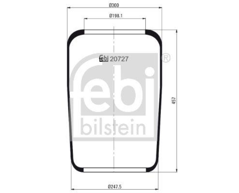 FEBI BILSTEIN 20727 Luftfederbalg ohne Kolben für M A N