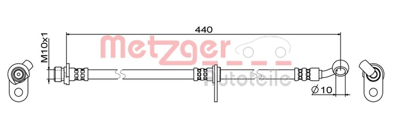 METZGER 4111847 Bremsschlauch für HONDA VA links