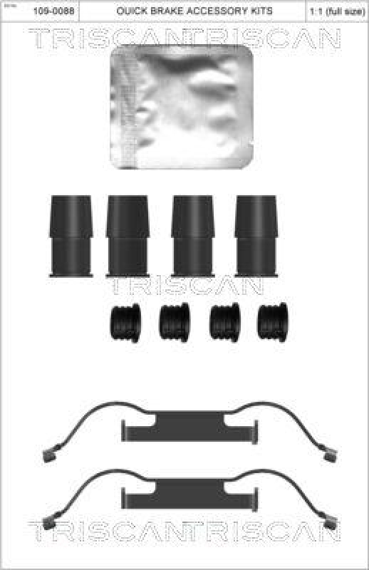 TRISCAN 8105 101677 Montagesatz, Scheibenbremsbelag für Citroen, Opel, Peugeot