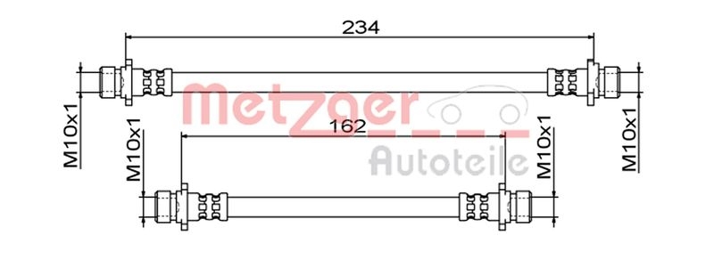 METZGER 4111861 Bremsschlauch für HONDA HA rechts