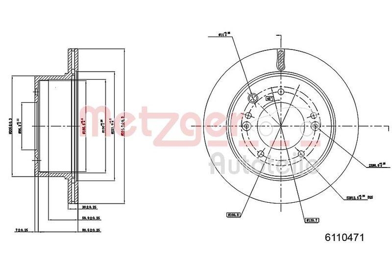 METZGER 6110471 Bremsscheibe Lack/Ks für KIA HA