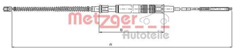 METZGER 10.7409 Seilzug, Feststellbremse für VW hinten links/rechts