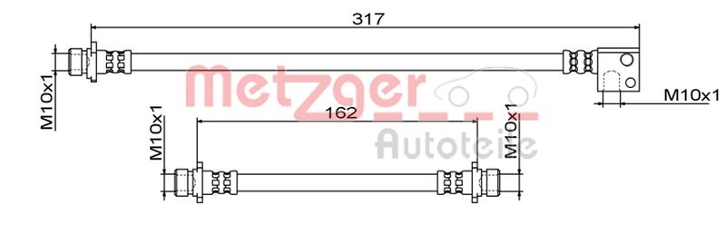 METZGER 4111862 Bremsschlauch für HONDA HA links