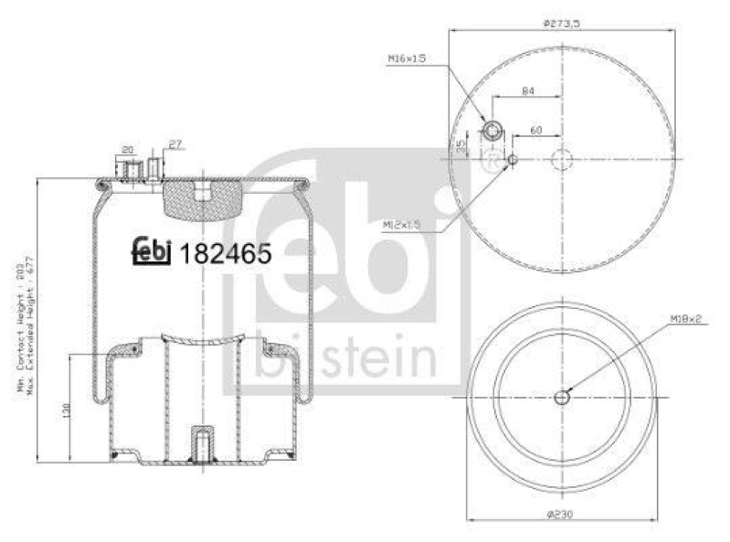 FEBI BILSTEIN 184254 Luftfederbalg mit Stahlkolben für M A N