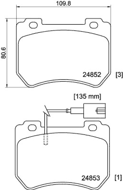 HELLA 8DB 355 014-651 Bremsbelagsatz Scheibenbremse