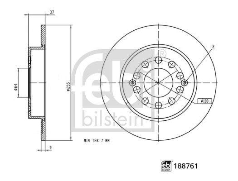 FEBI BILSTEIN 188761 Bremsscheibe für MG