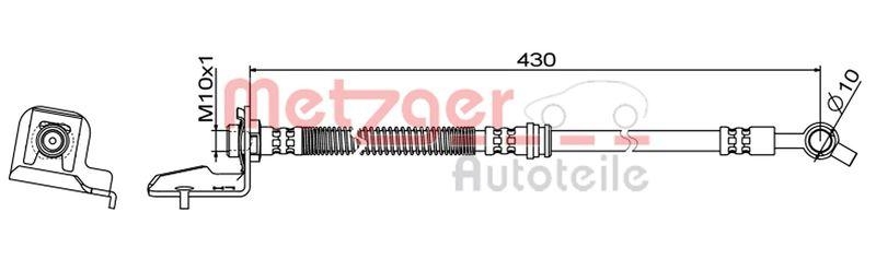 METZGER 4111865 Bremsschlauch für HYUNDAI VA links