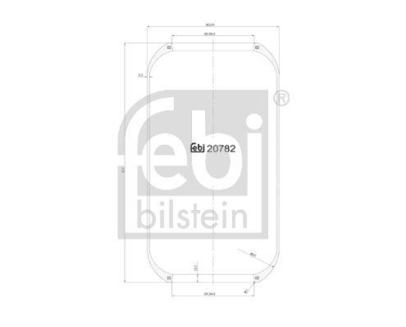 FEBI BILSTEIN 20782 Luftfederbalg ohne Kolben für EVOBUS