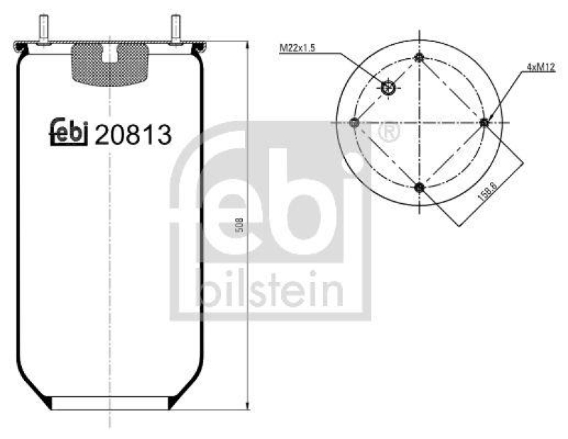 FEBI BILSTEIN 20813 Luftfederbalg ohne Kolben für ROR