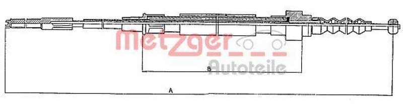 METZGER 10.742 Seilzug, Feststellbremse für VW hinten links/rechts