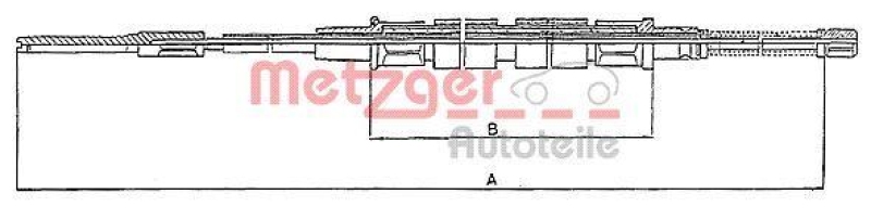 METZGER 10.743 Seilzug, Feststellbremse für VW hinten