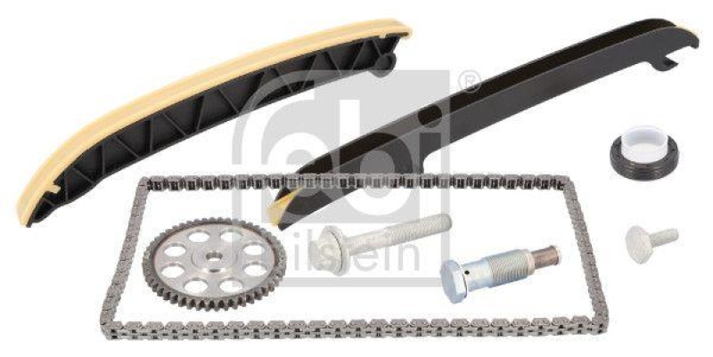 FEBI BILSTEIN 104259 Steuerkettensatz für Nockenwelle, mit Gleitschienen und Kettenspanner für VW-Audi