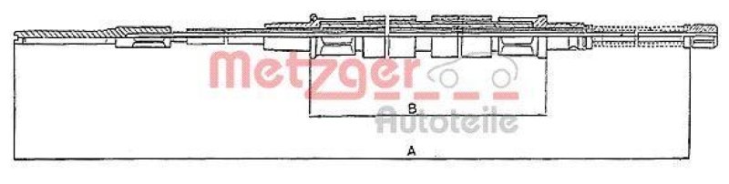 METZGER 10.743 Seilzug, Feststellbremse für VW hinten