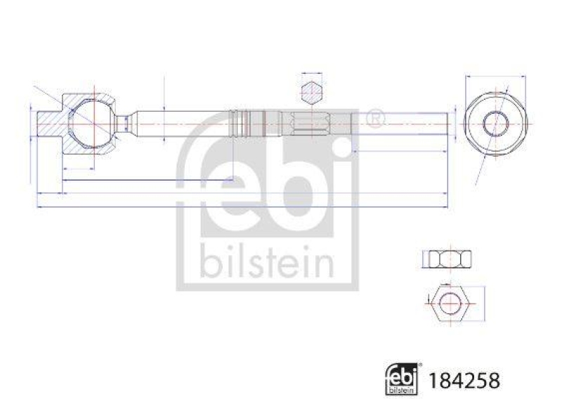 FEBI BILSTEIN 184258 Axialgelenk mit Kontermutter für Opel