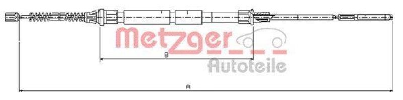 METZGER 10.7431 Seilzug, Feststellbremse für SEAT/VW hinten links/rechts